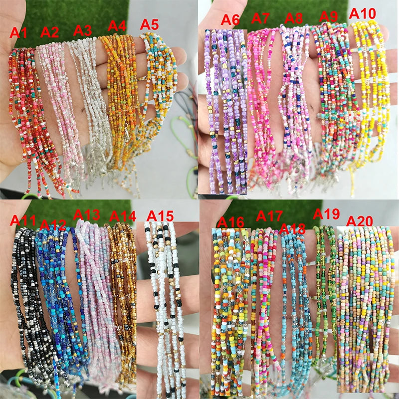 Imitation Pearl Necklace Women Choker Rainbow Beaded Chain Gold Steel Clasp