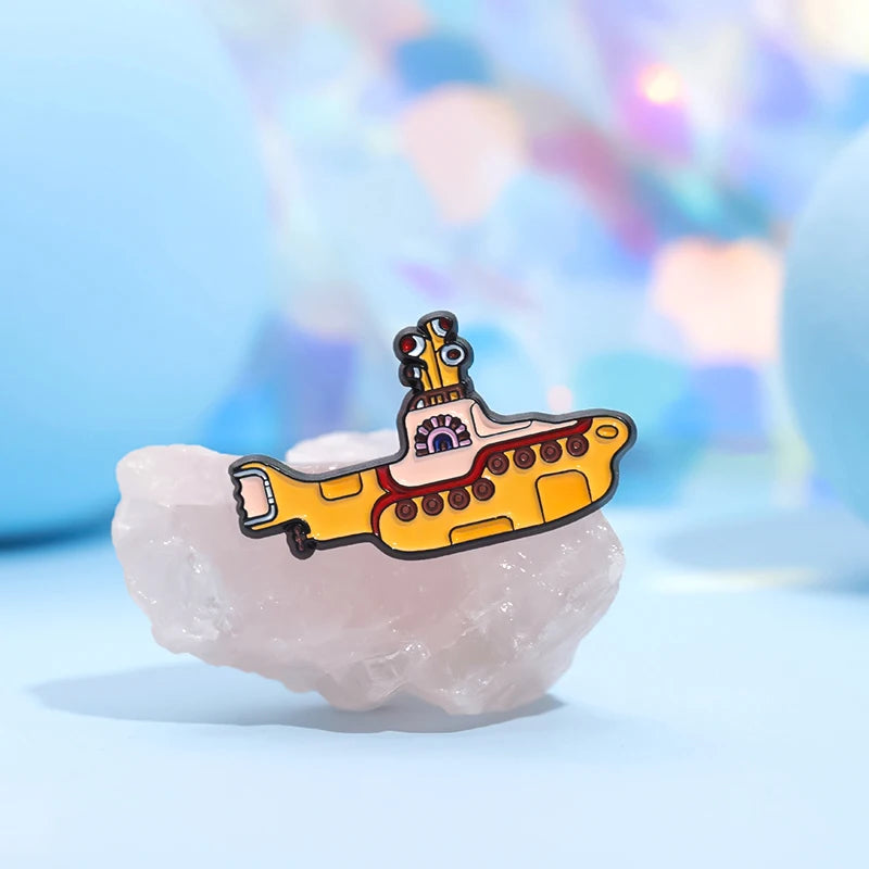 Cute Yellow Boat Enamel Pin for Crafts & Accessories - Funny Brooch Gift