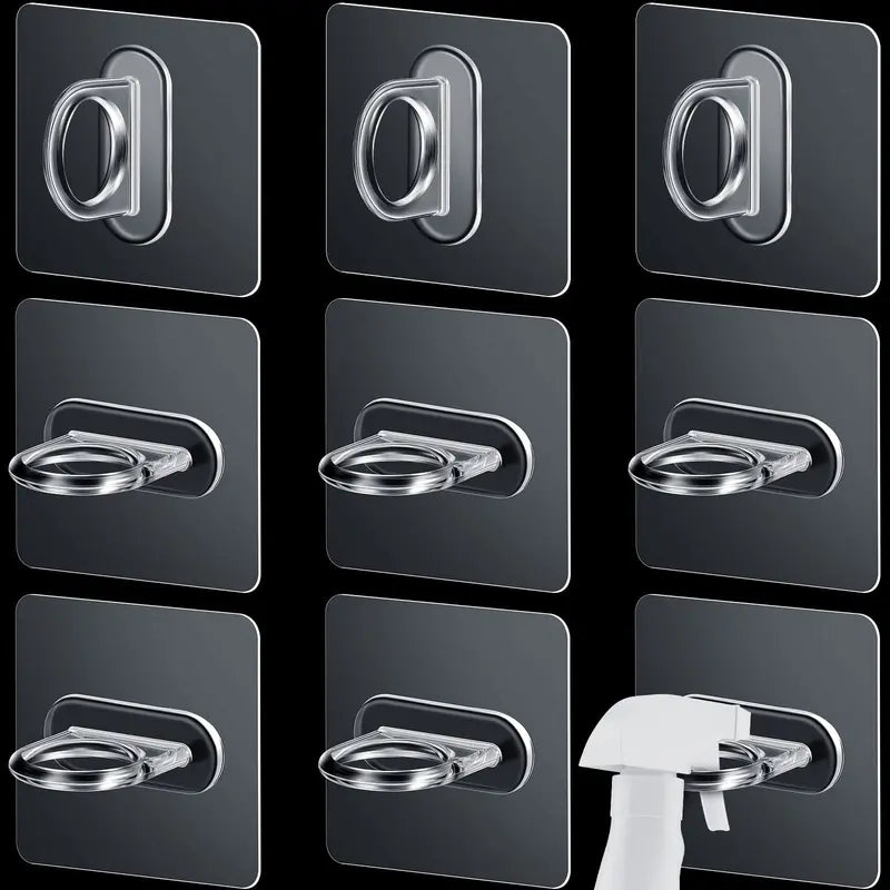 10PCS Adhesive Spray Bottle Hooks Wall Mount Utility Hooks for Bathroom Kitchen