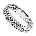 Stainless Steel Braided Double Row Fish Scale Alloy Magnetic Buckle Bracelet with Keel Jewelry
