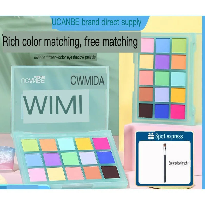 Colorful Macaron Eyeshadow Palette - 15 Shades, Matte & Vibrant Colors