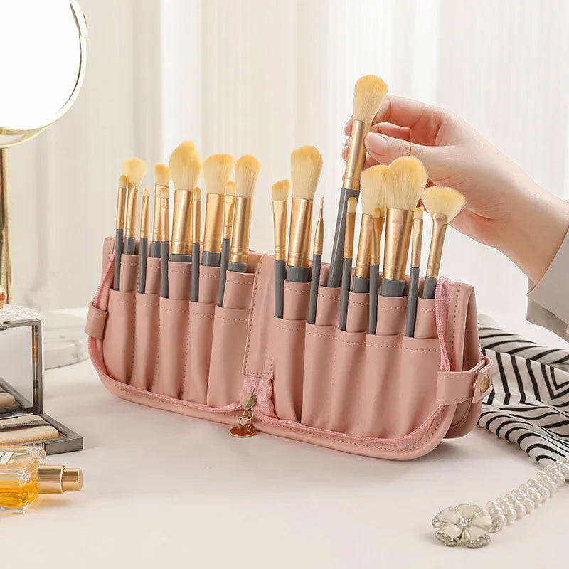 Multifunctional Makeup Brush Storage Bag Waterproof Cosmetic Organizer Travel Case