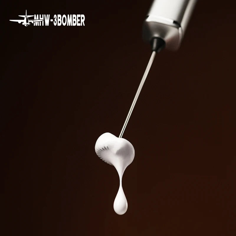 Electric Milk Frother Handheld Coffee Foam Maker Dual Whisk Heads Rechargeable