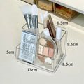 Transparent 3-Grid Makeup & Pen Organizer Box - Reusable Cosmetic Storage Bin