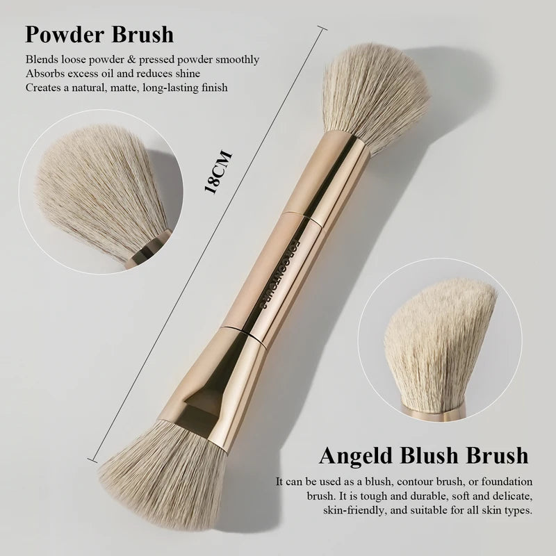 Double-Sided Makeup Brush Set for Foundation, Blush, Contour & Eye Shadow