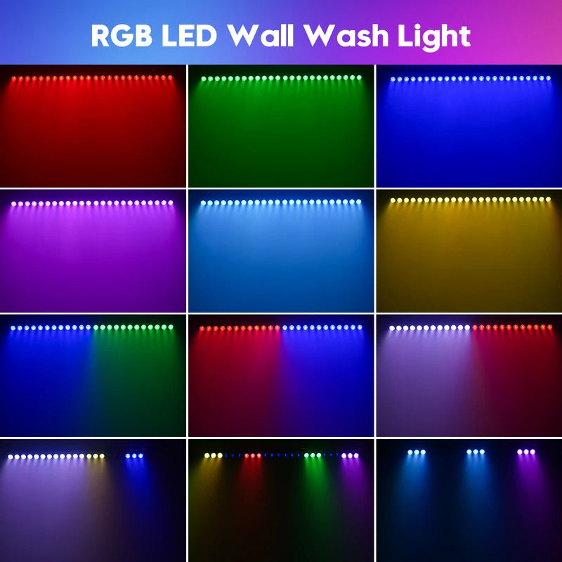 RGB LED Wall Wash Light Bar 60W with DMX512 Remote for Stage DJ Wedding