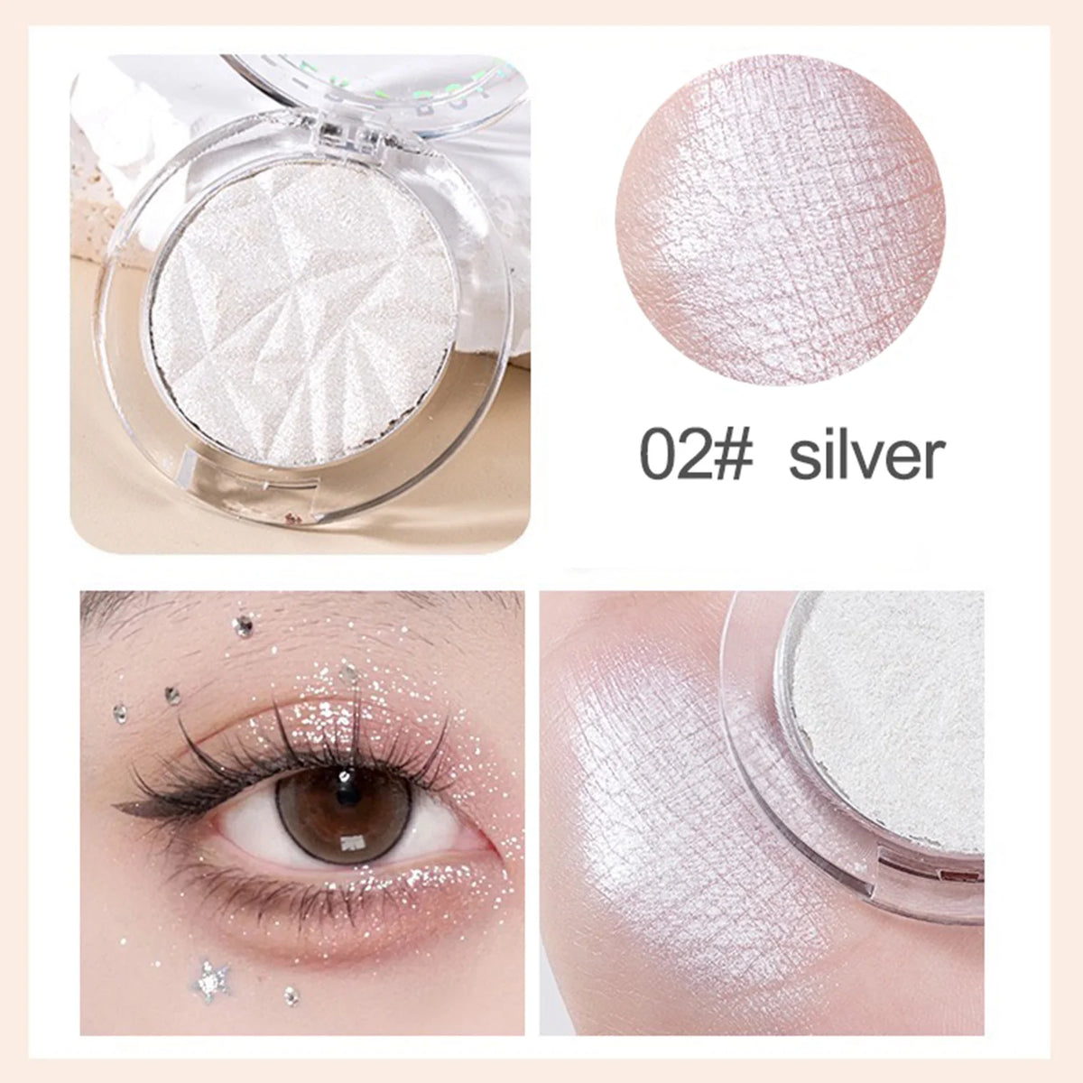 Shimmer Diamond Glow Highlighter Palette - 2-Color Natural Radiance for Face & Makeup