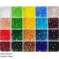 Bicone Crystal Beads Set for Jewelry Making - Multi-Size Irregular Glass Beads with Storage Case