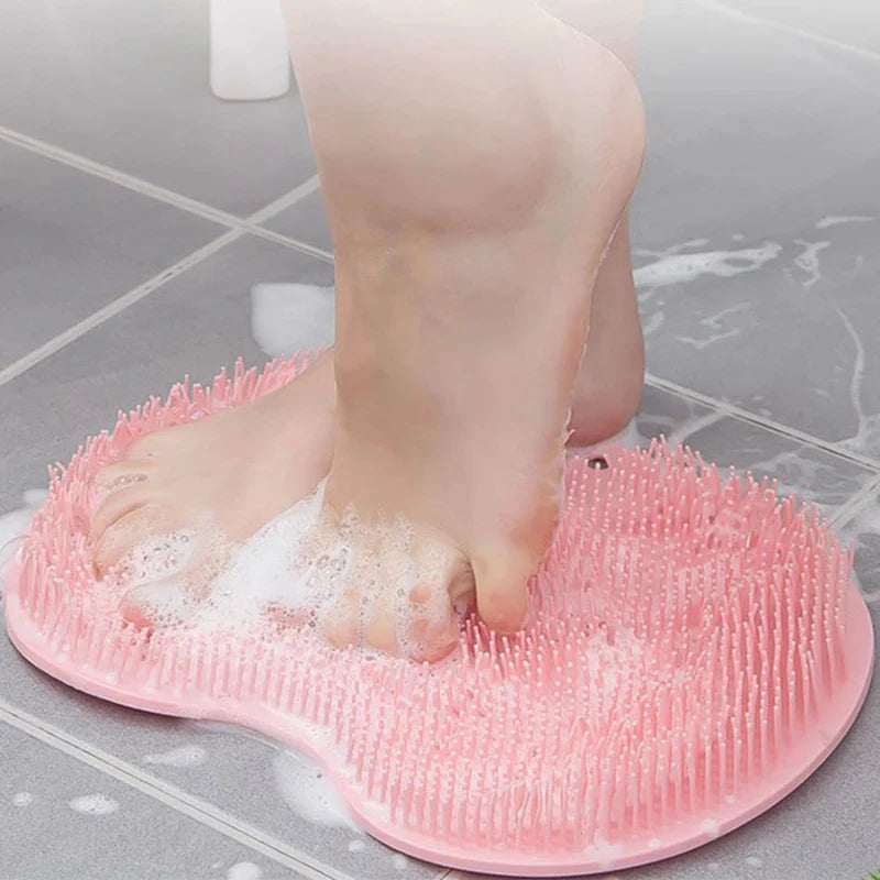 Silicone Foot Massage Pad Shower Mat Non-Slip Exfoliating Body Scrubber Wall Mount