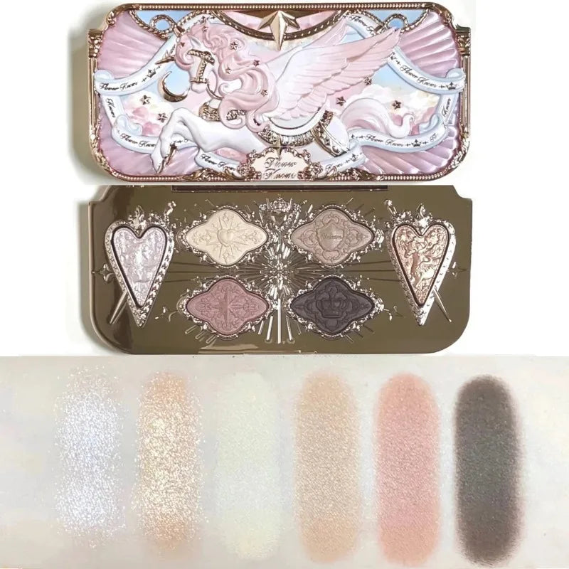 Flower Knows Sweetie Bear 6-Color Eye Shadow Palette Long Lasting Matte & Shimmer Finish