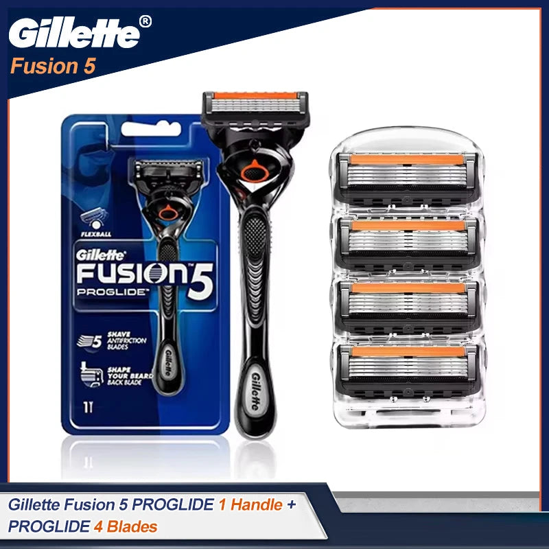 Men's Safety Razor Blades Refill Pack - Fusion 5 ProGlide Compatible, 5-Layer Blades, FlexBall Handle