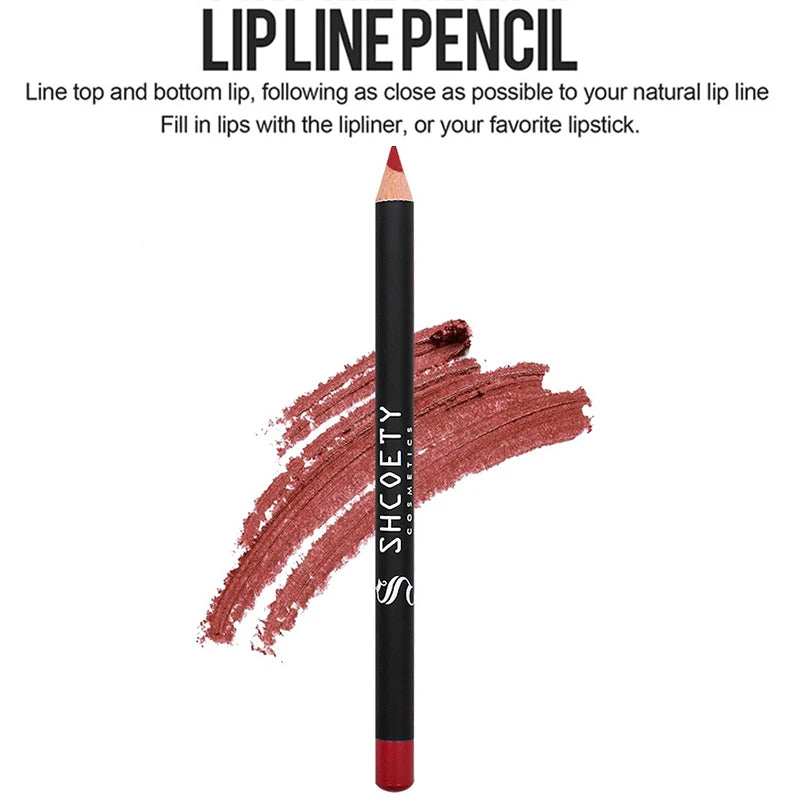 12pcs Matte Lipstick & Lip Liner Set - Nude Velvet Long-Lasting Colors