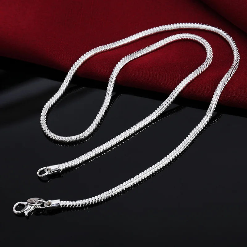 Solid Snake Chain Necklace for Men Women 45-60cm Jewelry with Free Shipping