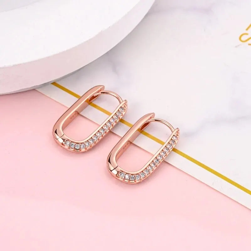 Sterling Silver Heart Hoop Earrings with Zircon CZ Infinity Love for Women