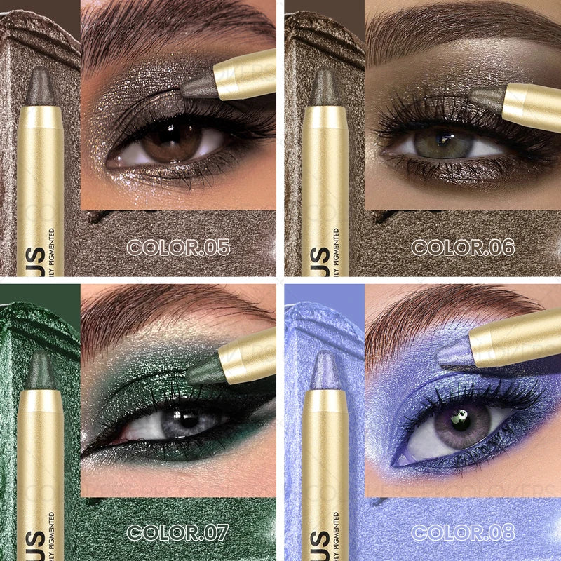 Dual-ended Eyeshadow Stick with Brush - High Pigment, Eye-Catching Makeup