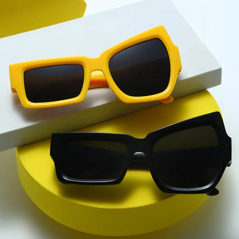 Unisex Polygon Vintage Sunglasses for Women and Men Square Sun Glasses Shades