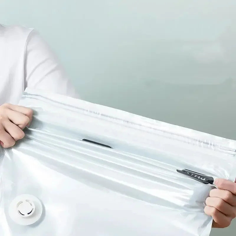 Large No Pump Vacuum Storage Bags for Clothes & Blankets - Space Saving Compression Bags