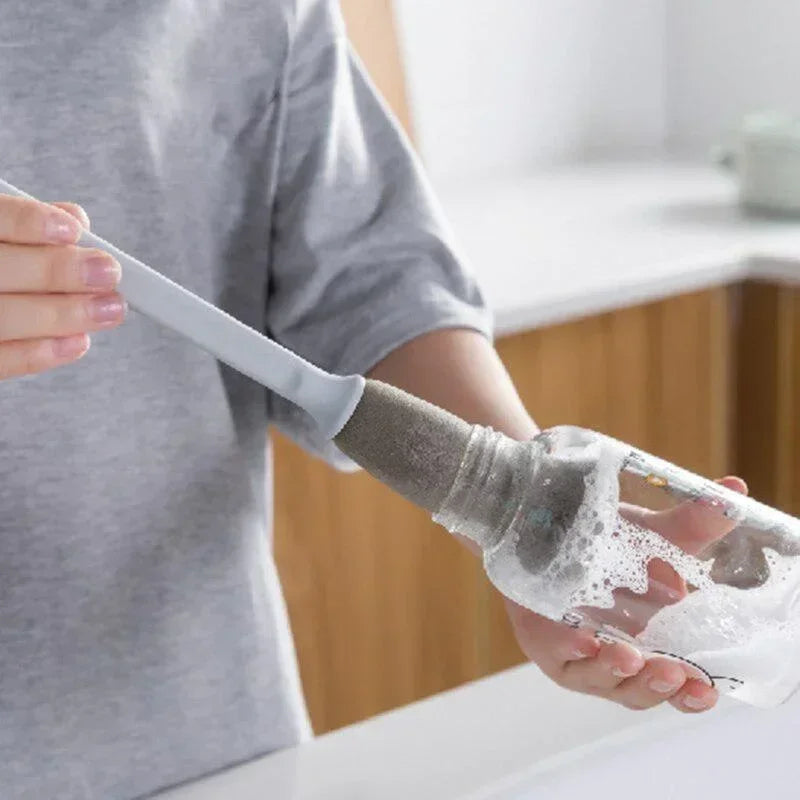 Long Handle Bottle & Glass Cleaning Brush Set for Cups, Thermos, and Bottles