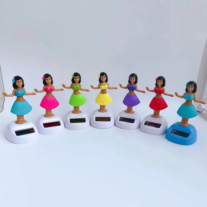 Solar Powered Dancing Doll Car Ornament - Animated Girl, Shaking Head, Car Decoration