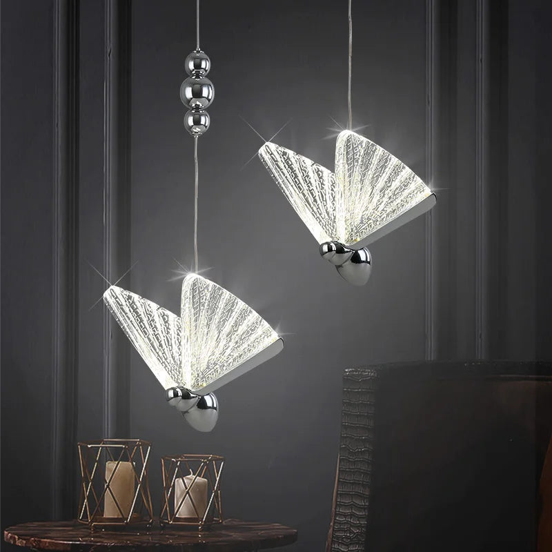 Butterfly LED Pendant Light Nordic Hanging Lamp Indoor Lighting for Bedroom Living Dining Kitchen
