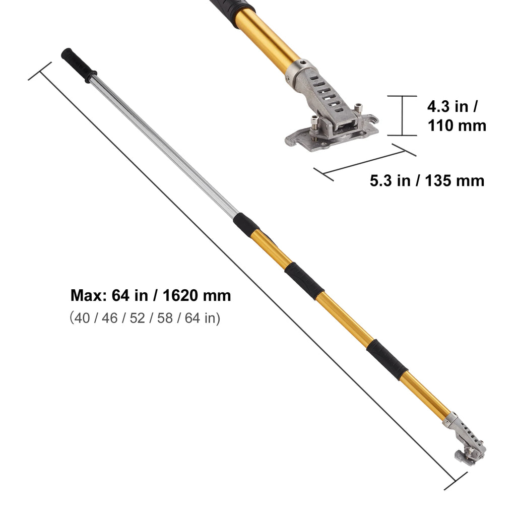 Drywall Flat Box Handle 40-64 Inches Adjustable Anodized Aluminum Non-Slip Grip