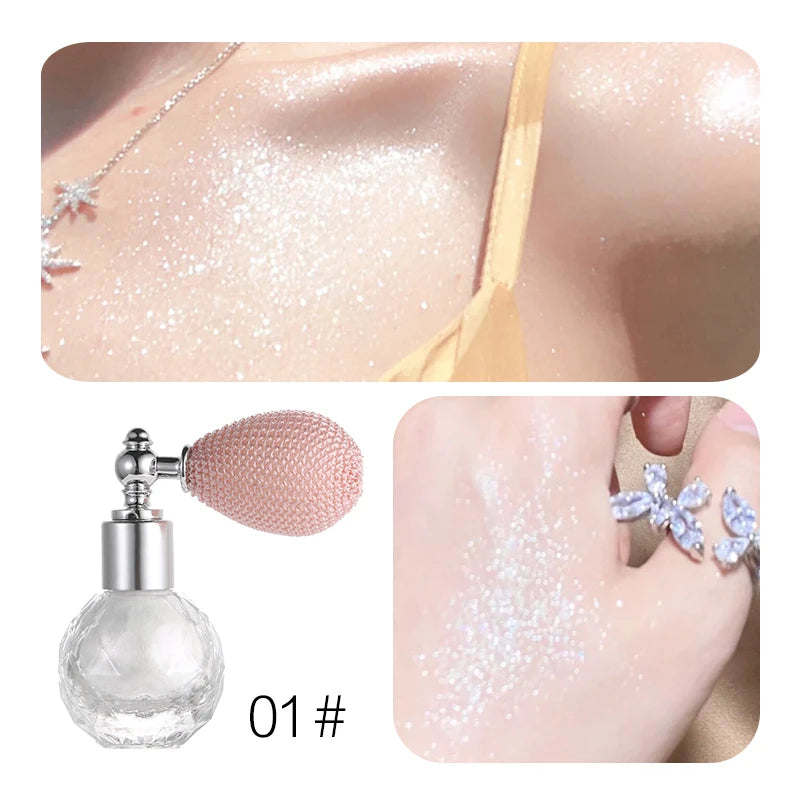 Glitter Body Powder Highlighter Spray for Face & Body - Sparkling Makeup Shine