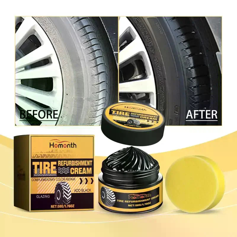 Car Tire Coating Wax Shine Paste Long-Lasting Rubber Protection for Auto Tires