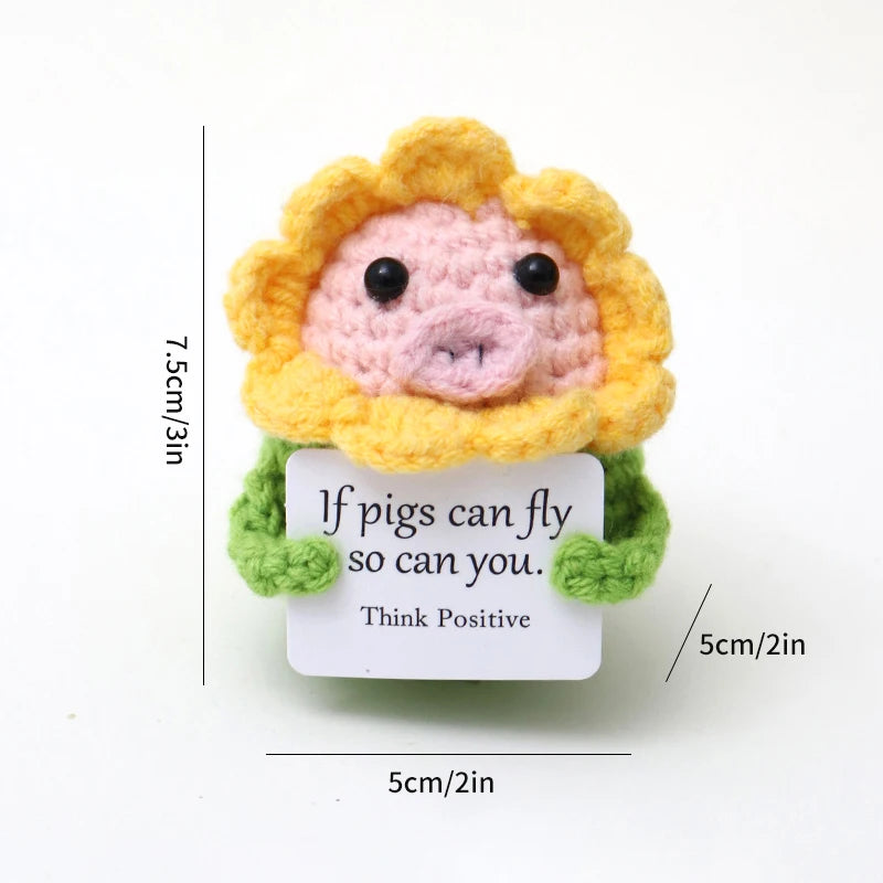 Crochet Animal Ornament Set - Woven Cartoon Decor for Room and Desk