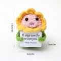 Crochet Animal Ornament Set - Woven Cartoon Decor for Room and Desk