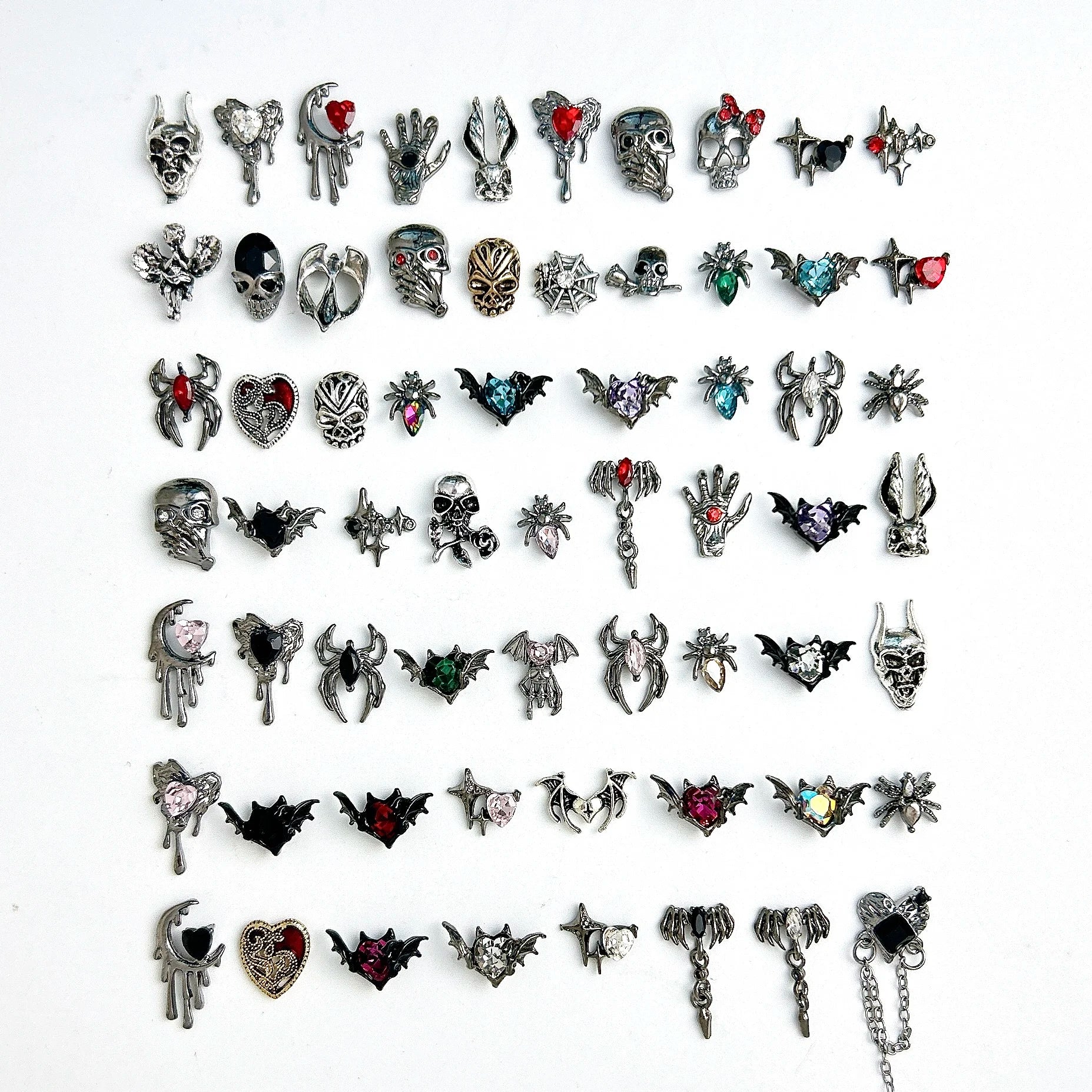 Dark Style Alloy Nail Art Charms Mixed Designs for DIY Manicure