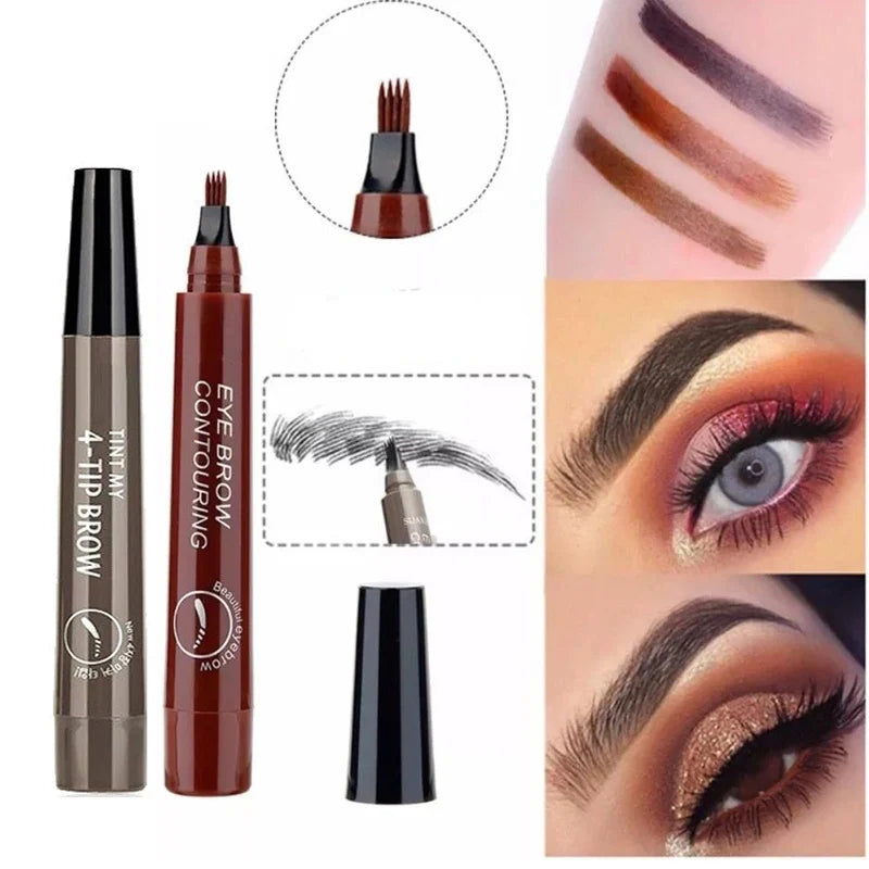Long Lasting Waterproof Eyebrow Pencil - Smudge Proof, High Pigment Liquid Brow Makeup Pen