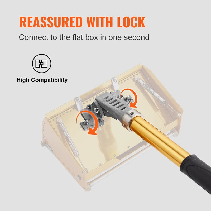 Drywall Flat Box Handle 40-64 Inches Adjustable Anodized Aluminum Non-Slip Grip