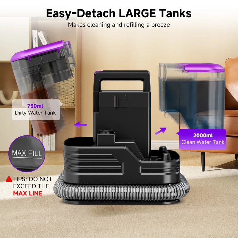 Handheld Carpet Cleaner Machine 530W for Pet Hair Upholstery & Deep Stains