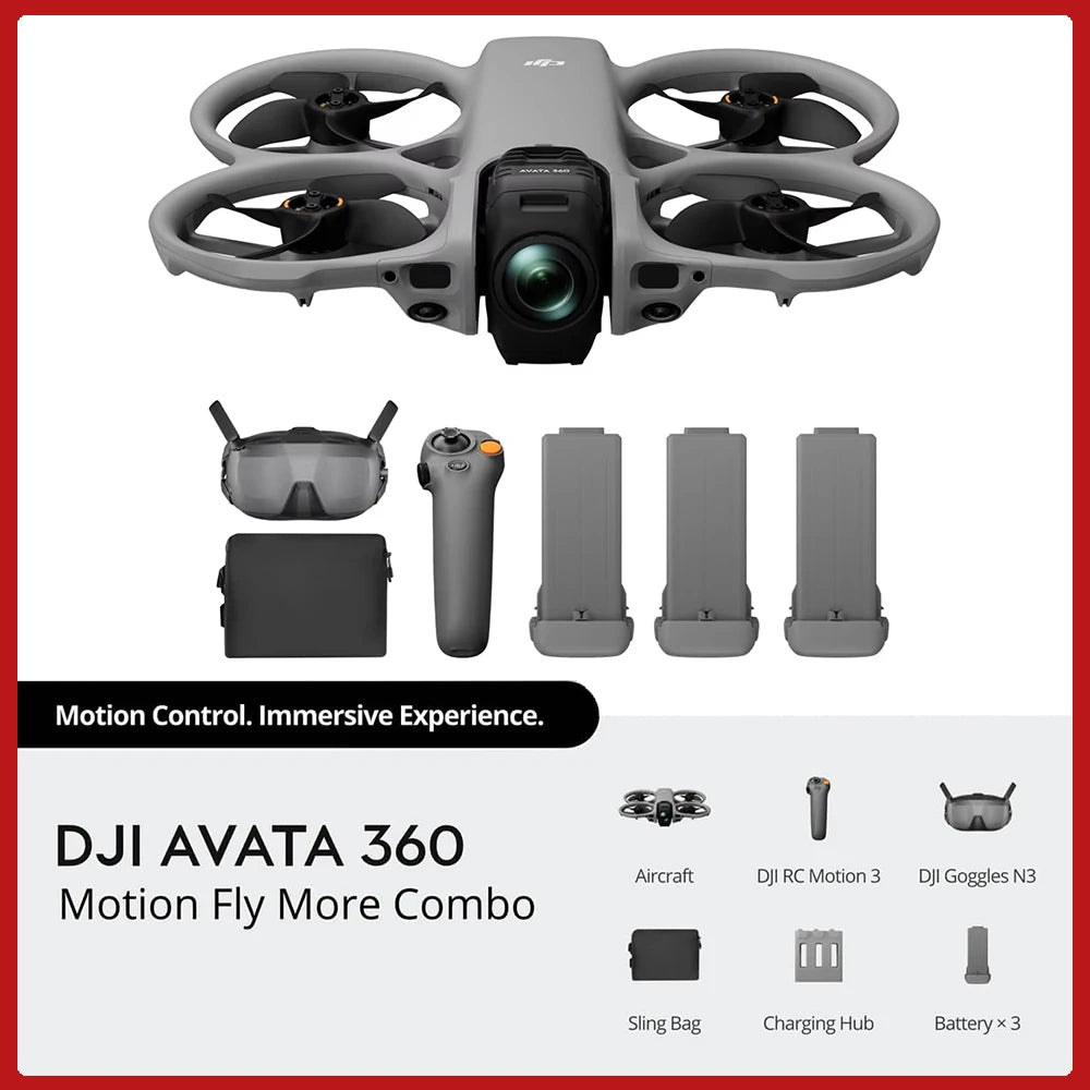 DJI Avata 360 Motion FPV Drone with 8K 360° Camera, Goggles & Motion Controller