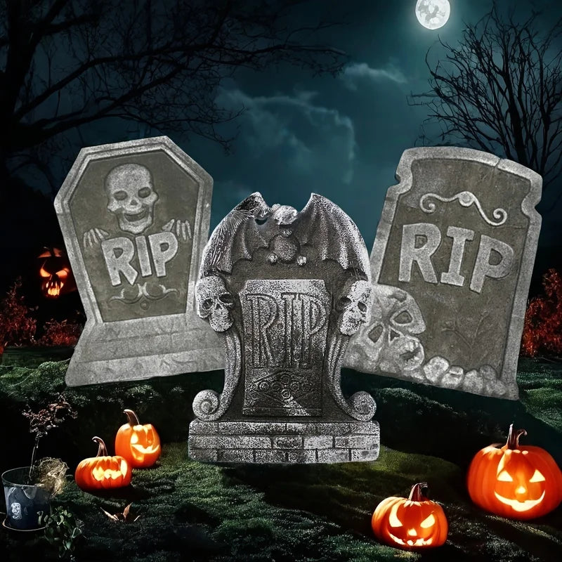 Halloween Foam Tombstone with RIP Letters - Spooky Yard Graveyard Decoration