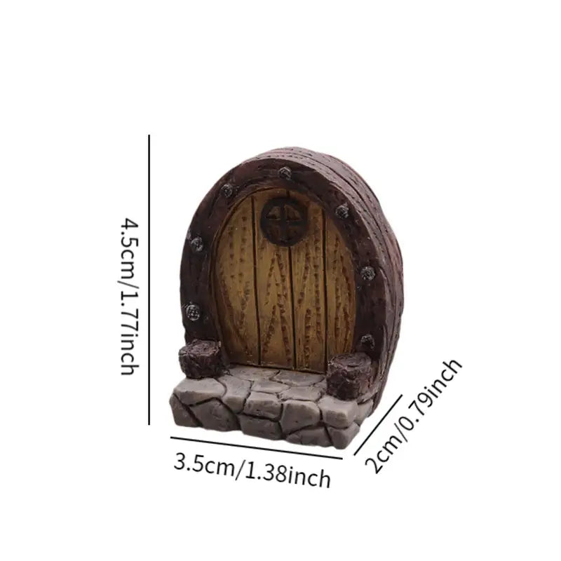 Miniature Garden Fairy Door Resin Lawn Ornament for Micro Landscape & Home Decor