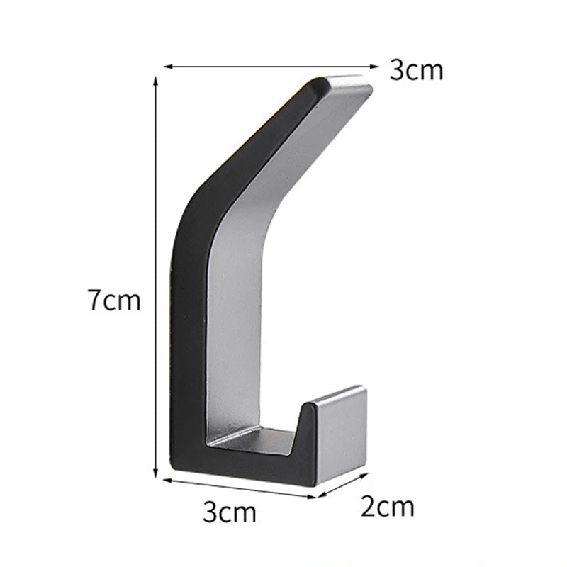Space Aluminum Hook - Waterproof Rustproof Adhesive Wall Hanger for Clothes & Towels