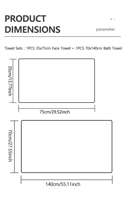 Thickened Coral Fleece Towel Set - Soft & Absorbent Bath & Face Towels