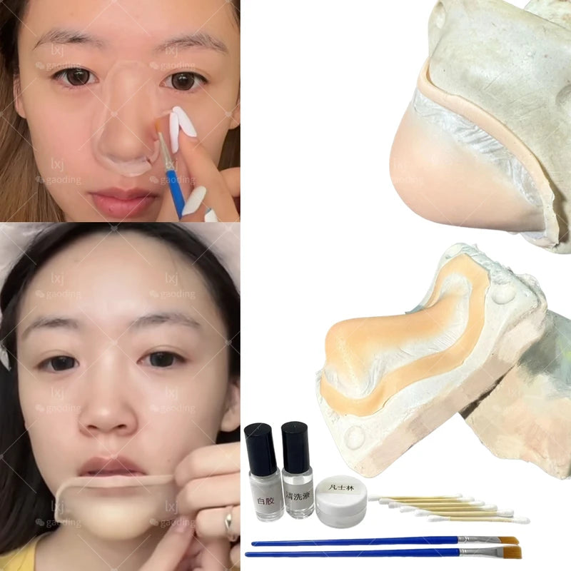 Cosplay Silicone Fake Nose Kit - Realistic Reusable Special Effects Makeup