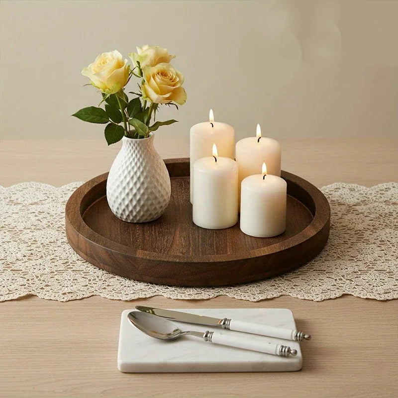 Rustic Wooden Serving Tray for Candles Vases & Centerpieces - Home Decor
