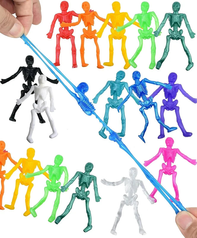 Stretchy Skeleton Toys 10-100pcs Halloween Party Favors & Prizes