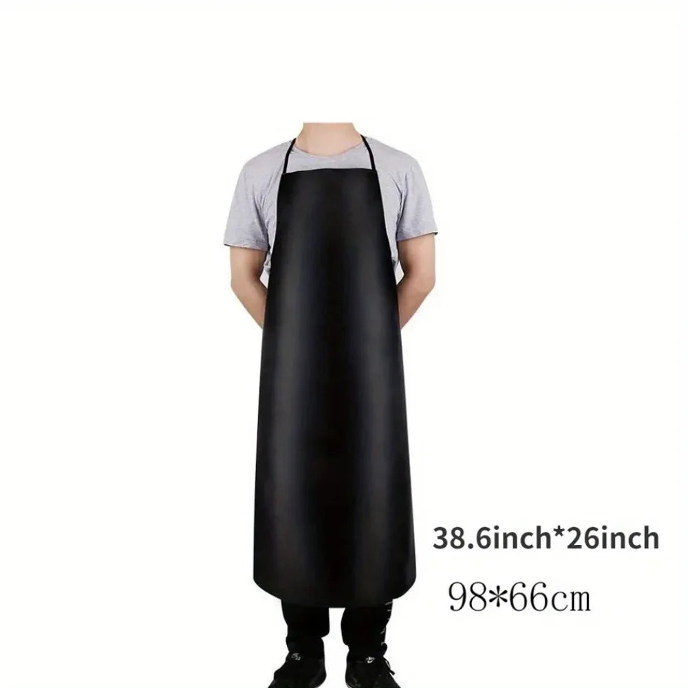 Heavy Duty Waterproof PU Leather Work Apron for Kitchen, Butchery & Workshop
