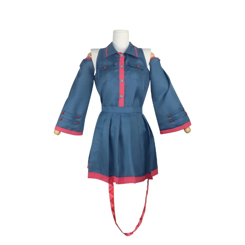 Anime Mikuu Kasane Teto Cosplay Costume Dress for Women & Men Halloween Accessory