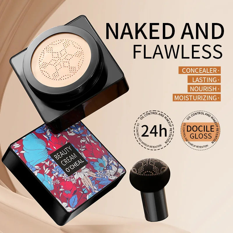 Mushroom Head Air Cushion CC Cream Foundation Concealer BB Face Makeup - Oil-Control, Whitening & Moisturizing
