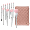 10pcs Diamond Makeup Brush Set - Soft Synthetic Face & Eye Brushes for Cosmetics