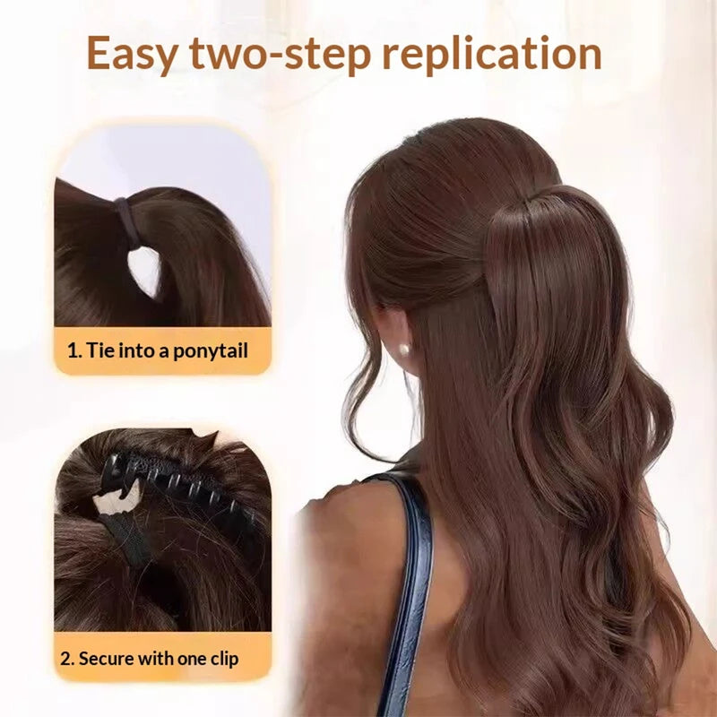 16 Inch Waterfall Half Up Layered Curly Ponytail Synthetic Hair Hair Accessories for Women