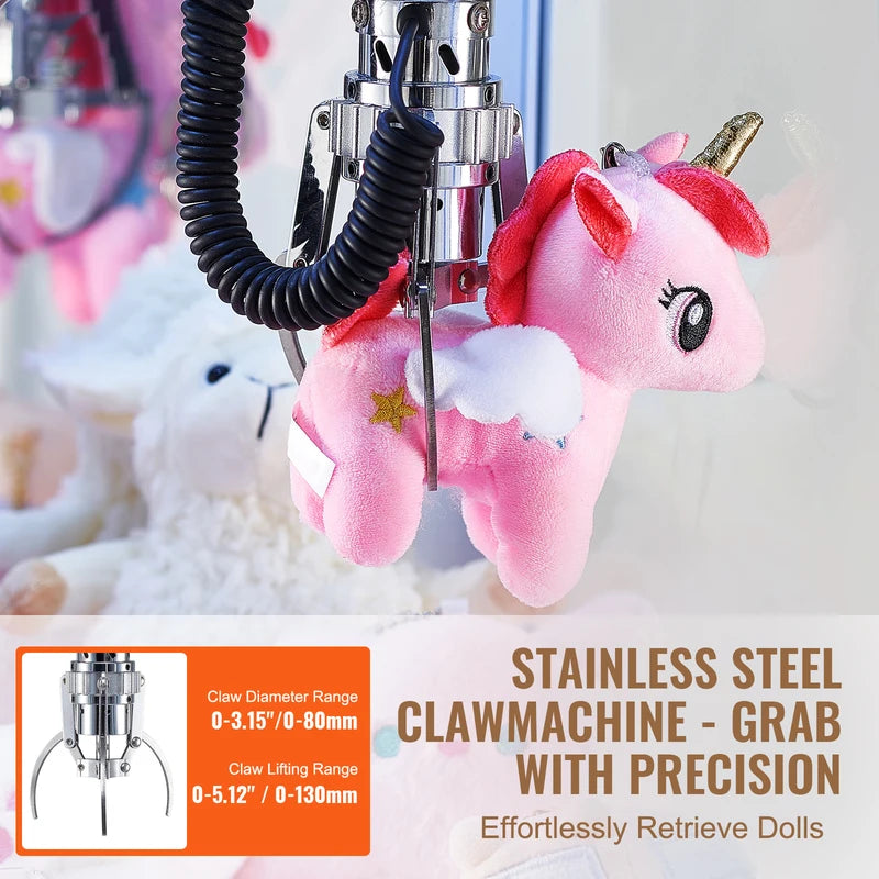Claw Machine Arcade Game with Adjustable Grip 0-3 Inch Jaw Diameter for Kids