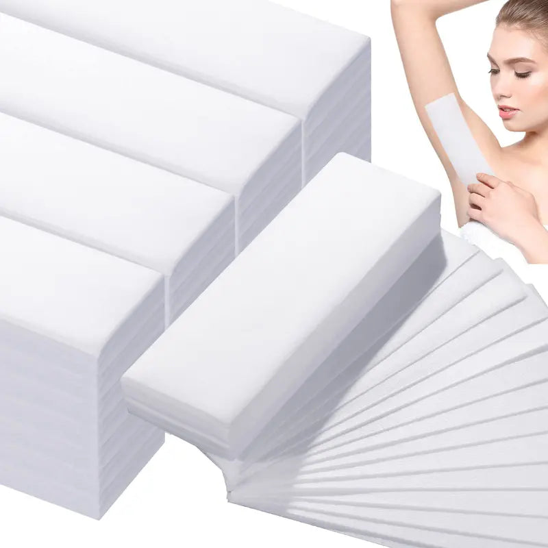 Professional Hair Removal Wax Strips - Tear-Resistant Fabric Reusable Depilatory Sheets