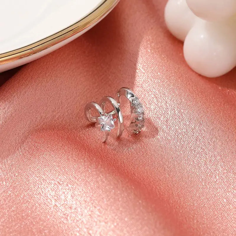 Clip Earrings with Rhinestones Ear Cuff Cartilage Jewelry Women Fashion