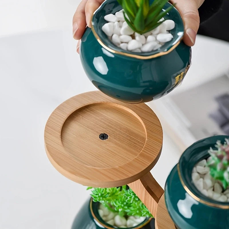 Mini Indoor Plant Stands for Window Sills & Desks, 3-Tier Space-Saving Shelves